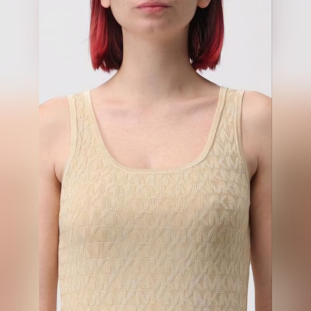 🔸️NWT Michael Kors Khaki Gold Monogram Sleeveless Top Large